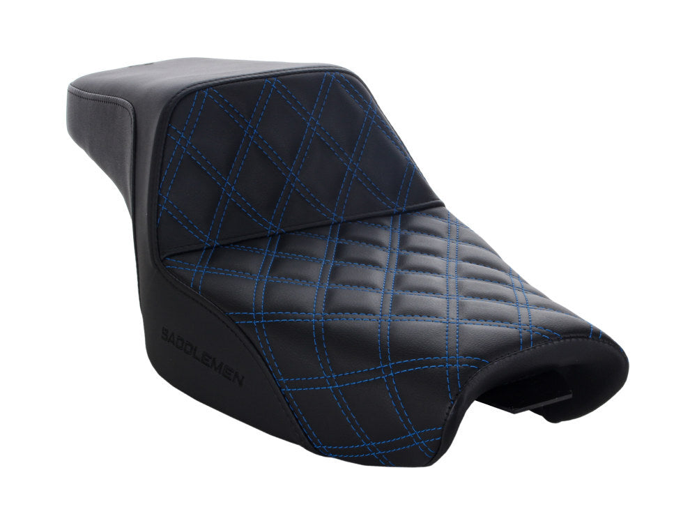 Saddlemen SAD-807-03-172BL Step-Up LS Dual Seat w/Blue Double Diamond Lattice Stitch for Sportster 04-21 w/4.5 Gallon Fuel Tank