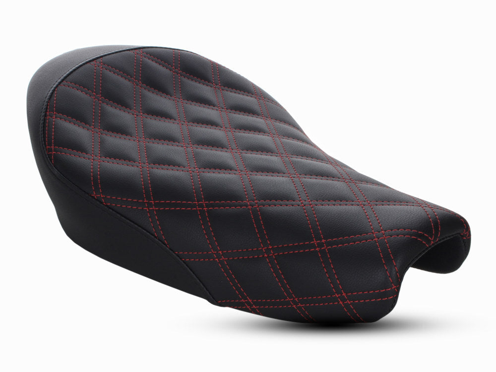 Saddlemen SAD-807-11-002LS-RD Renegade LS Solo Seat w/Red Double Diamond Lattice Stitch for Sportster 04-21 w/3.3 Gallon Fuel Tank