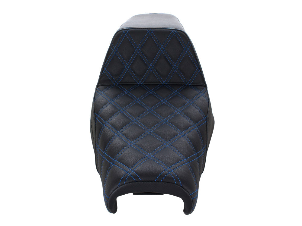 Saddlemen SAD-807-11-172BL Step-Up LS Dual Seat w/Blue Double Diamond Lattice Stitch for Sportster 04-21 w/3.3 Gallon Fuel Tank