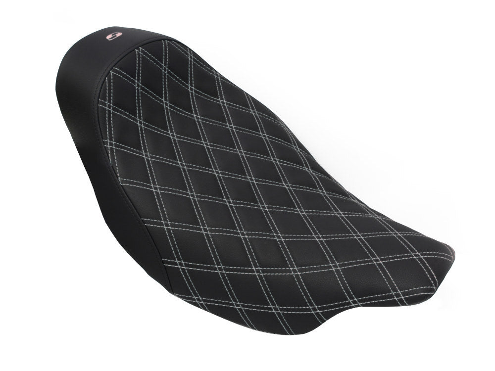 Saddlemen SAD-808-07B-002LS-GRE Renegade LS Solo Seat w/Dark Grey Double Diamond Lattice Stitch for Touring 08-Up