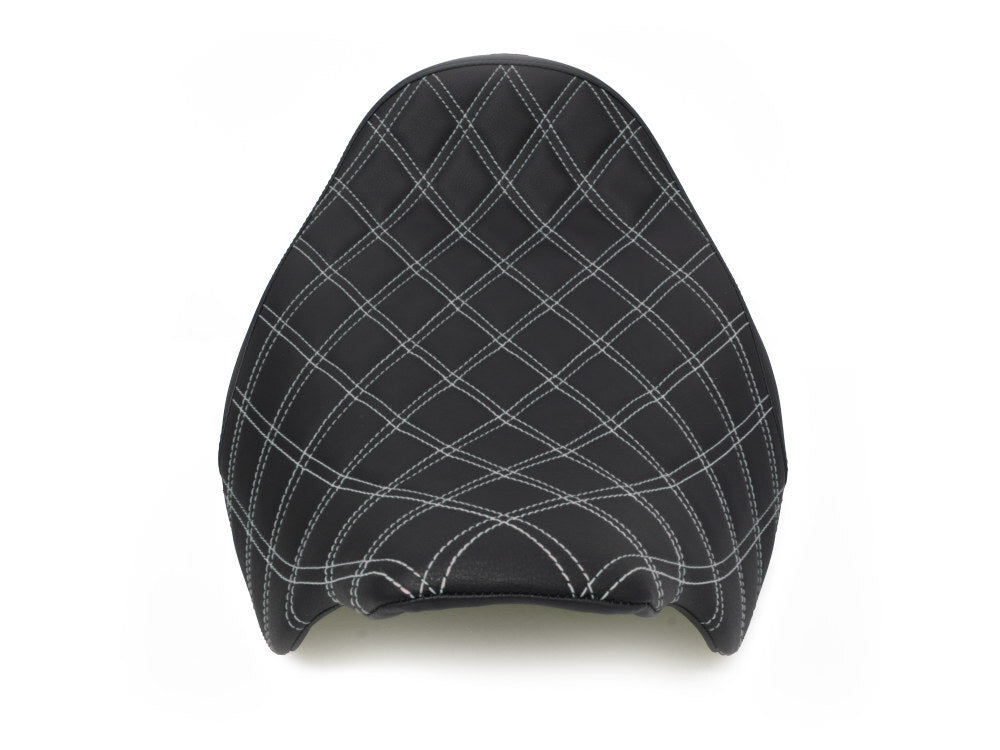 Saddlemen SAD-808-07B-002LS-GRE Renegade LS Solo Seat w/Dark Grey Double Diamond Lattice Stitch for Touring 08-Up