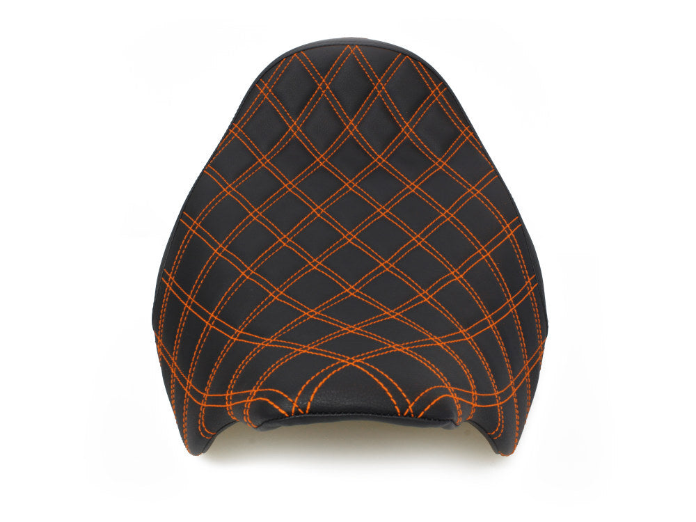 Saddlemen SAD-808-07B-002LS-OR Renegade LS Solo Seat w/Orange Double Diamond Lattice Stitch for Touring 08-Up