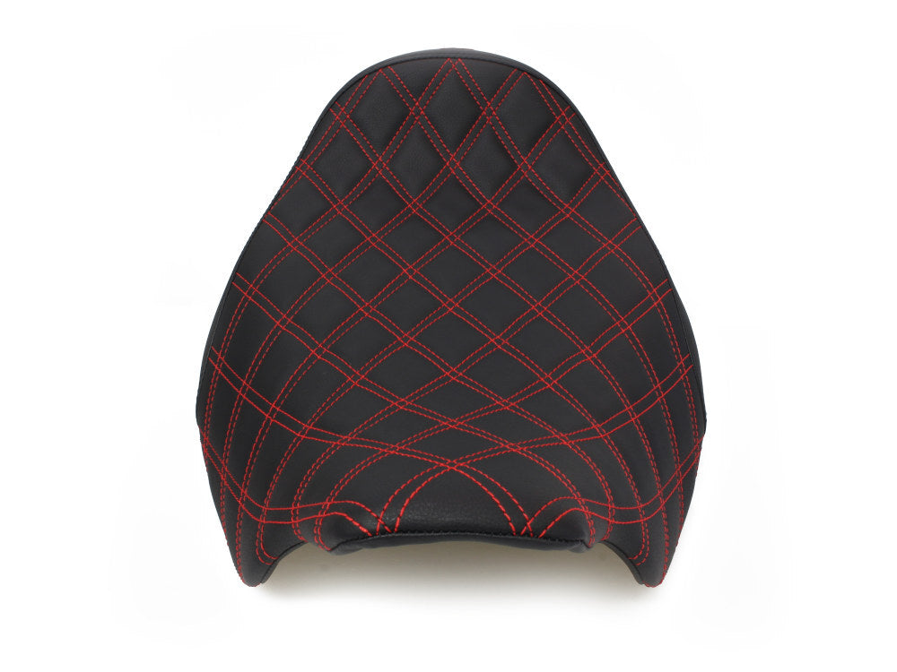 Saddlemen SAD-808-07B-002LS-RD Renegade LS Solo Seat w/Red Double Diamond Lattice Stitch for Touring 08-Up