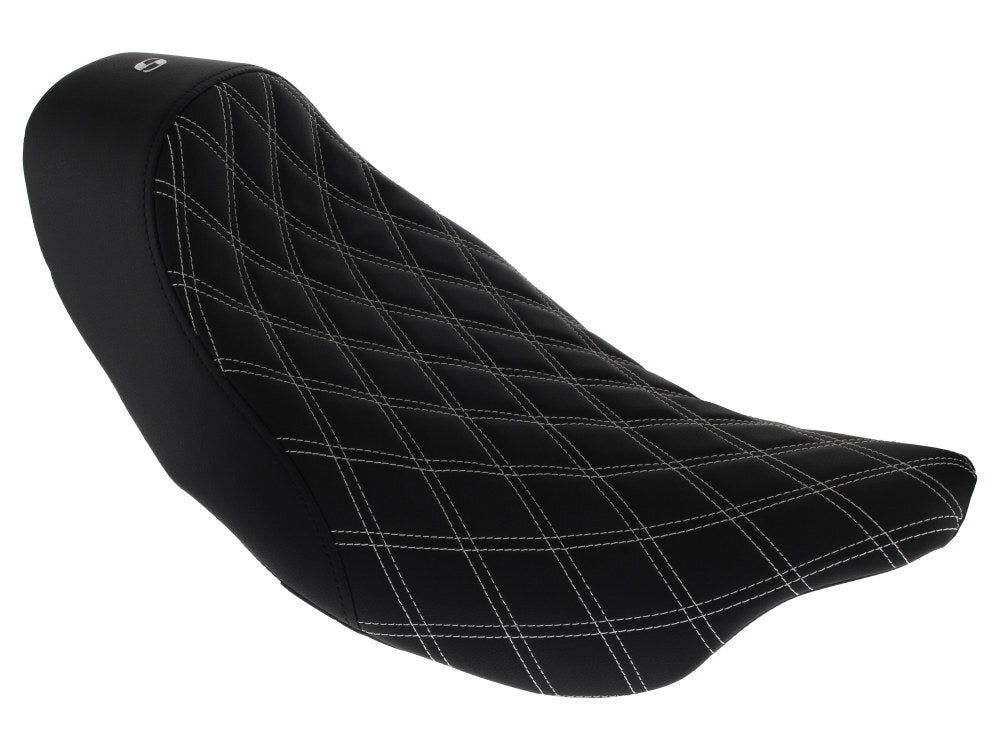 Saddlemen SAD-808-07B-002LS-WH Renegade LS Solo Seat w/White Double Diamond Lattice Stitch for Touring 08-Up