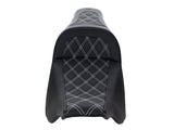 Saddlemen SAD-808-07B-162WH Slim LS Dual Seat w/White Double Diamond Lattice Stitch for Touring 08-23