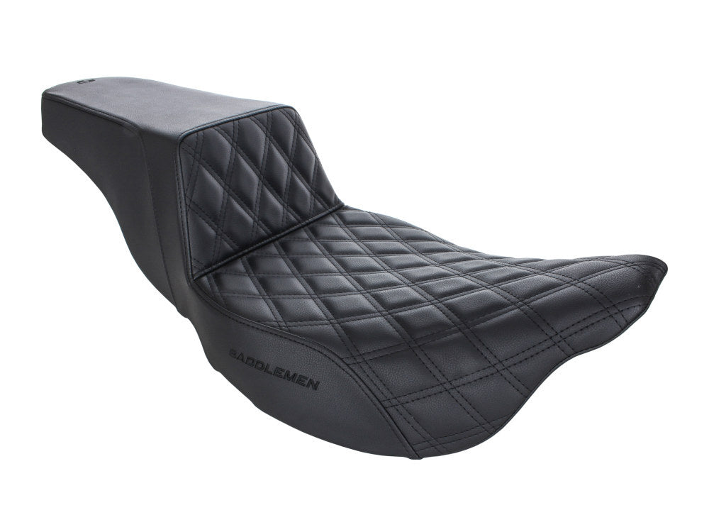 Saddlemen SAD-808-07B-172 Step-Up LS Dual Seat w/Black Double Diamond Lattice Stitch for Touring 08-23