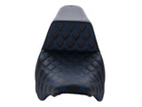 Saddlemen SAD-808-07B-172BL Step-Up LS Dual Seat w/Blue Double Diamond Lattice Stitch for Touring 08-23