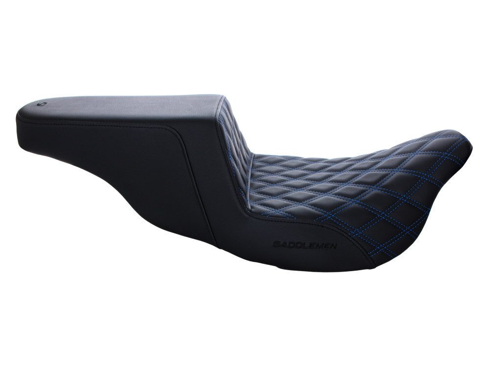 Saddlemen SAD-808-07B-172BL Step-Up LS Dual Seat w/Blue Double Diamond Lattice Stitch for Touring 08-23