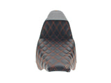 Saddlemen SAD-808-07B-172OR Step-Up LS Dual Seat w/Orange Double Diamond Lattice Stitch for Touring 08-23