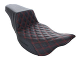 Saddlemen SAD-808-07B-172RD Step-Up LS Dual Seat w/Red Double Diamond Lattice Stitch for Touring 08-23