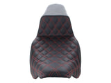 Saddlemen SAD-808-07B-172RD Step-Up LS Dual Seat w/Red Double Diamond Lattice Stitch for Touring 08-23