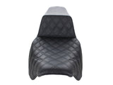 Saddlemen SAD-808-07B-172 Step-Up LS Dual Seat w/Black Double Diamond Lattice Stitch for Touring 08-23