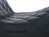 Saddlemen SAD-808-07B-172 Step-Up LS Dual Seat w/Black Double Diamond Lattice Stitch for Touring 08-23