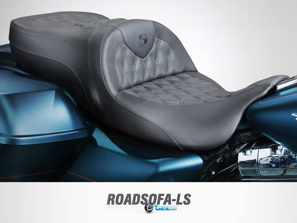 Saddlemen SAD-808-07B-182BR Roadsofa LS Dual Seat With Backrest for Touring 2008up