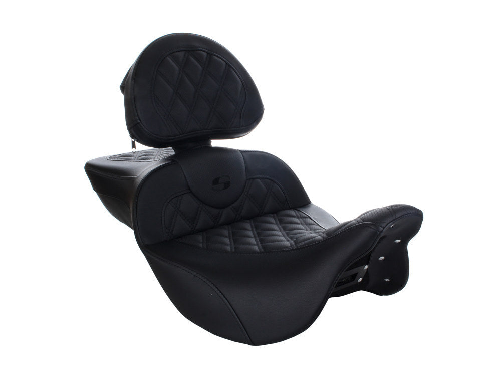 Saddlemen SAD-808-07B-184BR Extended Reach Roadsofa LS Dual Seat w/Backrest for Touring 08-23