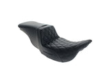 Saddlemen SAD-808-07B-192BR Tour Step-Up LS Dual Seat w/Backrest & Black Double Diamond Lattice Stitch for most Touring 08-24