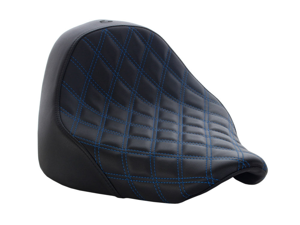 Saddlemen SAD-818-27-002LS-BL Renegade LS Solo Seat w/Blue Double Diamond Lattice Stitch for Fat Boy 18-Up/Breakout 23-Up