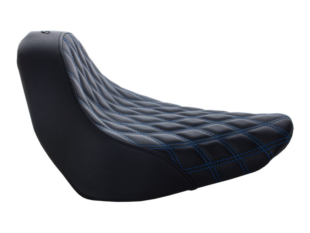 Saddlemen SAD-818-27-002LS-BL Renegade LS Solo Seat w/Blue Double Diamond Lattice Stitch for Fat Boy 18-Up/Breakout 23-Up