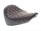 Saddlemen SAD-818-27-002LS-OR Renegade LS Solo Seat w/Orange Double Diamond Lattice Stitch for Fat Boy 18-Up/Breakout 23-Up