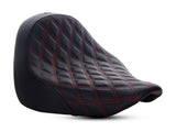 Saddlemen SAD-818-27-002LS-RD Renegade LS Solo Seat w/Red Double Diamond Lattice Stitch for Fat Boy 18-Up/Breakout 23-Up