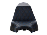 Saddlemen SAD-818-27-172BL Step-Up Front LS Dual Seat w/Blue Double Diamond Lattice Stitch for Fat Boy 18-Up/Breakout 23-Up