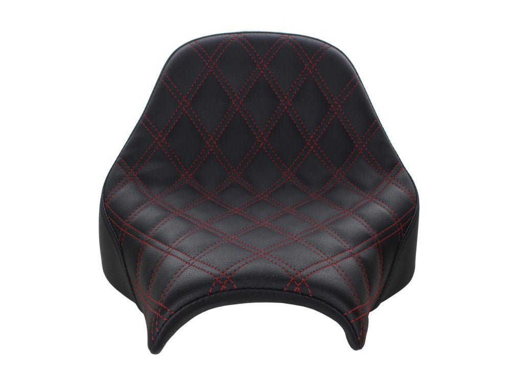 Saddlemen SAD-818-28-002LS-RD Renegade LS Solo Seat w/Red Double Diamond Lattice Stitch for Fat Bob 18-Up