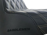 Saddlemen SAD-818-28-172GO Step-Up LS Dual Seat w/Gold Double Diamond Lattice Stitch for Fat Bob 18-Up