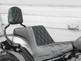 Saddlemen SAD-818-28-172WH Step-Up LS Dual Seat w/White Double Diamond Lattice Stitch for Fat Bob 18-Up