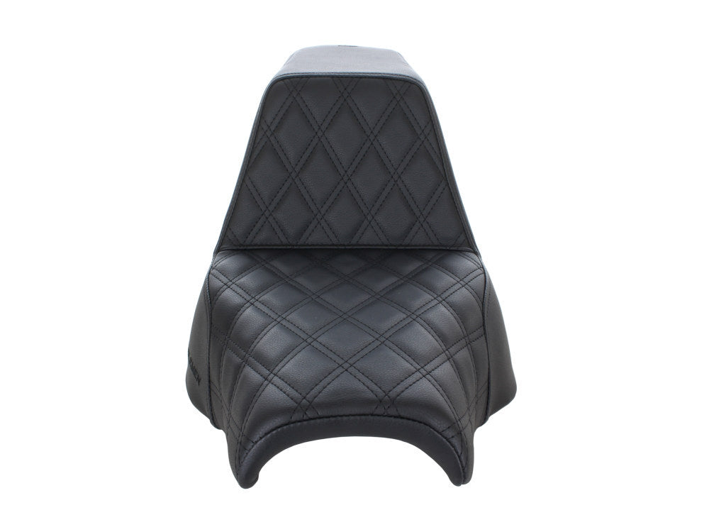 Saddlemen SAD-818-28-172 Step-Up LS Dual Seat w/Black Double Diamond Lattice Stitch for Fat Bob 18-Up