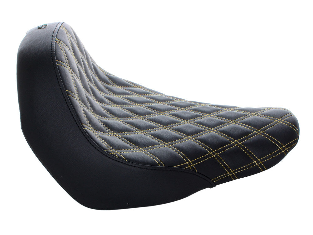 Saddlemen SAD-818-29-002LS-GO Renegade LS Solo Seat w/Gold Double Diamond Lattice Stitch for Sport Glide/Low Rider 18-Up/Low Rider S 20-Up/Low Rider S