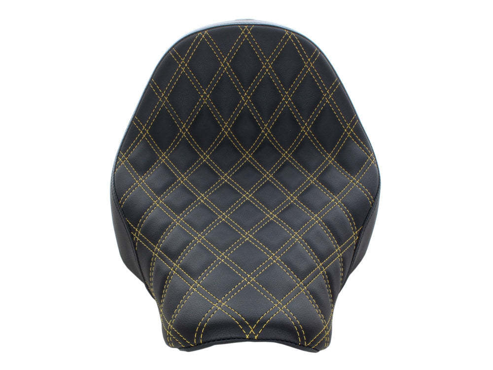 Saddlemen SAD-818-29-002LS-GO Renegade LS Solo Seat w/Gold Double Diamond Lattice Stitch for Sport Glide/Low Rider 18-Up/Low Rider S 20-Up/Low Rider S