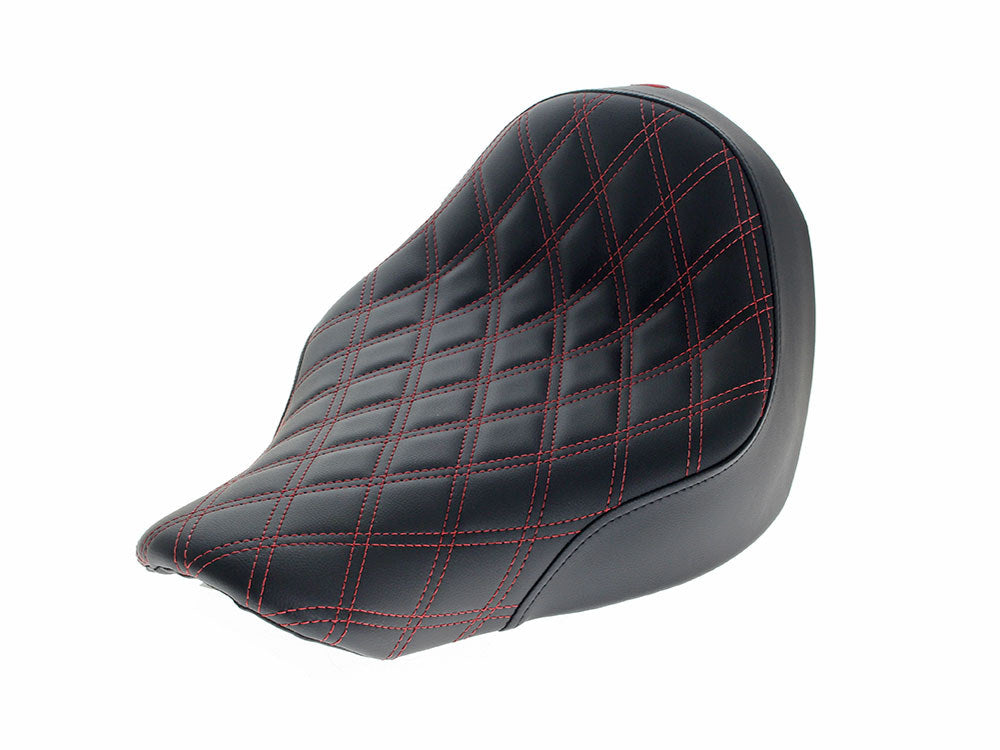 Saddlemen SAD-818-29-002LS-RD Renegade LS Solo Seat w/Red Double Diamond Lattice Stitch for Sport Glide/Low Rider 18-Up/Low Rider S 20-Up/Low Rider ST 22-Up