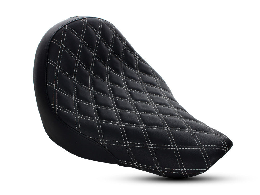 Saddlemen SAD-818-29-002LS-SI Renegade LS Solo Seat w/Silver Double Diamond Lattice Stitch for Sport Glide/Low Rider 18-Up/Low Rider S 20-Up/Low Rider