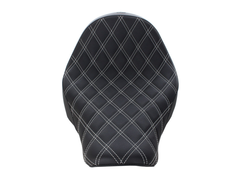 Saddlemen SAD-818-29-002LS-WH Renegade LS Solo Seat w/White Double Diamond Lattice Stitch for Sport Glide/Low Rider 18-Up/Low Rider S 20-Up/Low Rider