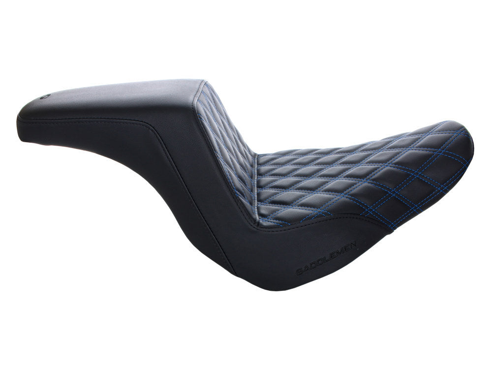 Saddlemen SAD-818-29-172BL Step-Up LS Dual Seat w/Blue Double Diamond Lattice Stitch for Sport Glide/Low Rider 18-Up/Low Rider S 20-Up/Low Rider ST 22