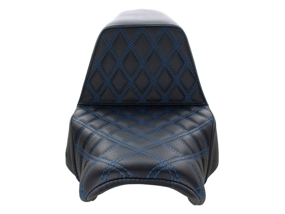 Saddlemen SAD-818-29-172BL Step-Up LS Dual Seat w/Blue Double Diamond Lattice Stitch for Sport Glide/Low Rider 18-Up/Low Rider S 20-Up/Low Rider ST 22