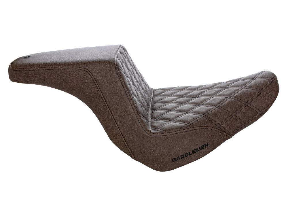 Saddlemen SAD-818-29-172BR Brown Step-Up LS Dual Seat w/Black Double Diamond Lattice Stitch for Sport Glide/Low Rider 18-Up/Low Rider S 20-Up/Low Ride