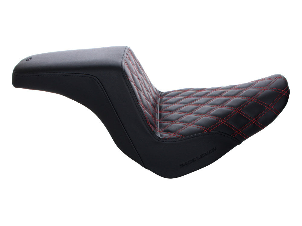 Saddlemen SAD-818-29-172RD Step-Up LS Dual Seat w/Red Double Diamond Lattice Stitch for Sport Glide/Low Rider 18-Up/Low Rider S 20-Up/Low Rider ST 22-