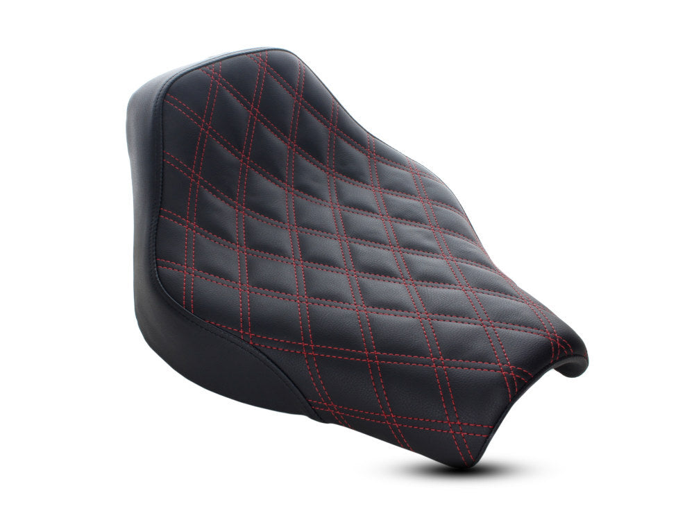 Saddlemen SAD-818-30-002LS-RD Renegade LS Solo Seat w/Red Double Diamond Lattice Stitch for Softail Street Bob 18-Up/Standard 20-Up