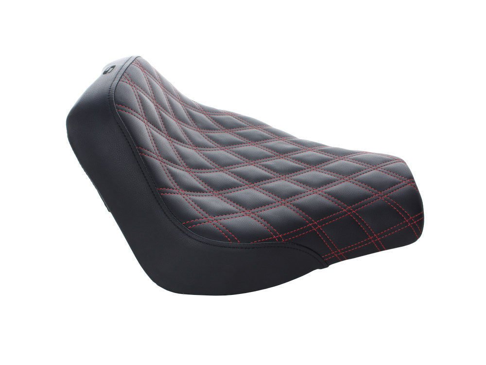 Saddlemen SAD-818-30-002LS-RD Renegade LS Solo Seat w/Red Double Diamond Lattice Stitch for Softail Street Bob 18-Up/Standard 20-Up