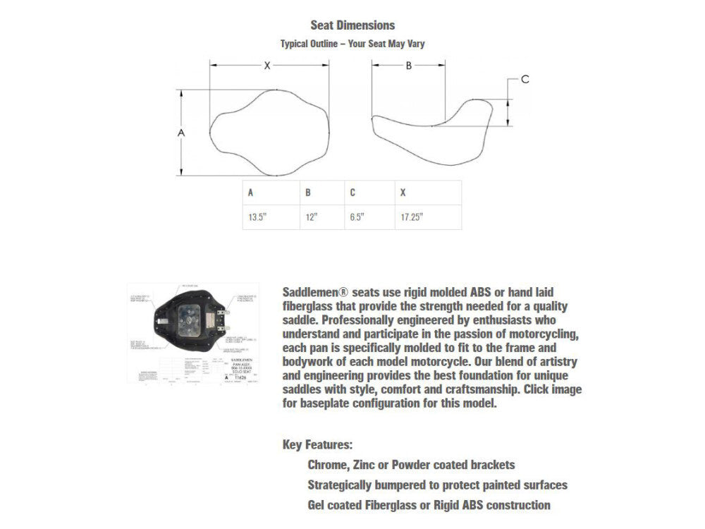 Saddlemen SAD-818-30-002 Renegade Solo Seat for Softail Street Bob 18-Up/Standard 20-Up