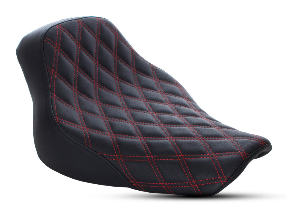 Saddlemen SAD-818-33-002LS-RD Renegade LS Solo Seat w/Red Double Diamond Lattice Stitch for Softail Deluxe/Heritage Classic 18-Up