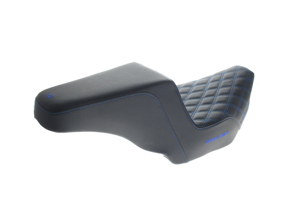 Saddlemen SAD-823-07-172BL Step-Up LS Dual Seat w/Blue Double Diamond Lattice Stitch for CVO Touring 23-Up/Street Glide/Road Glide 24-Up