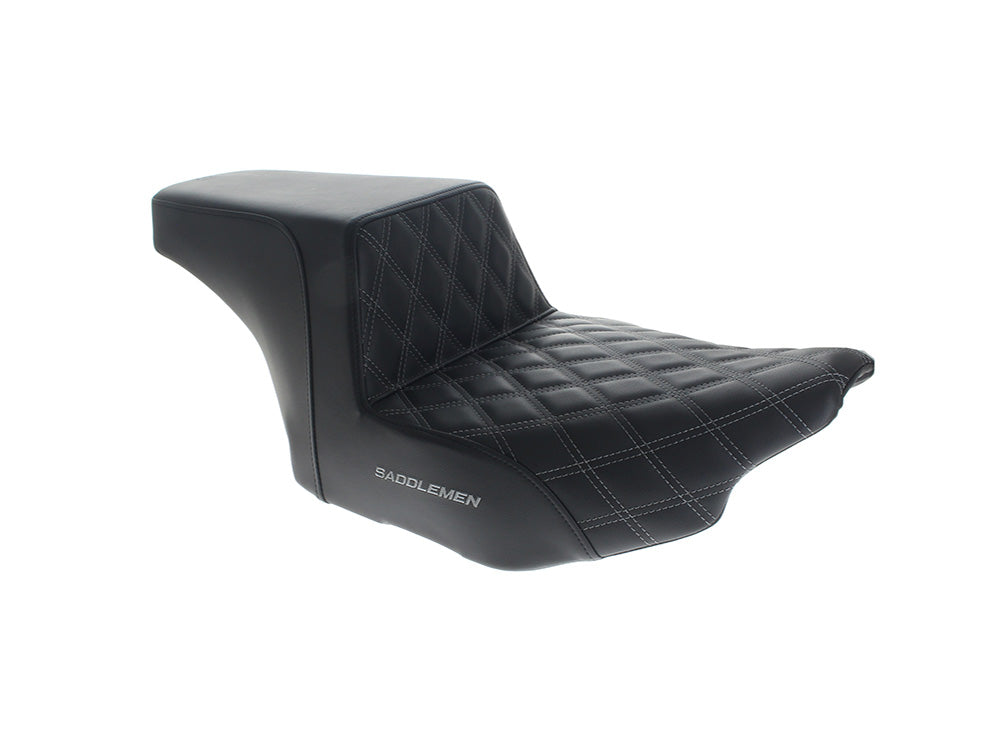 Saddlemen SAD-823-07-172GRE Step-Up LS Dual Seat w/Grey Double Diamond Lattice Stitch for CVO Touring 23-Up/Street Glide/Road Glide 24-Up