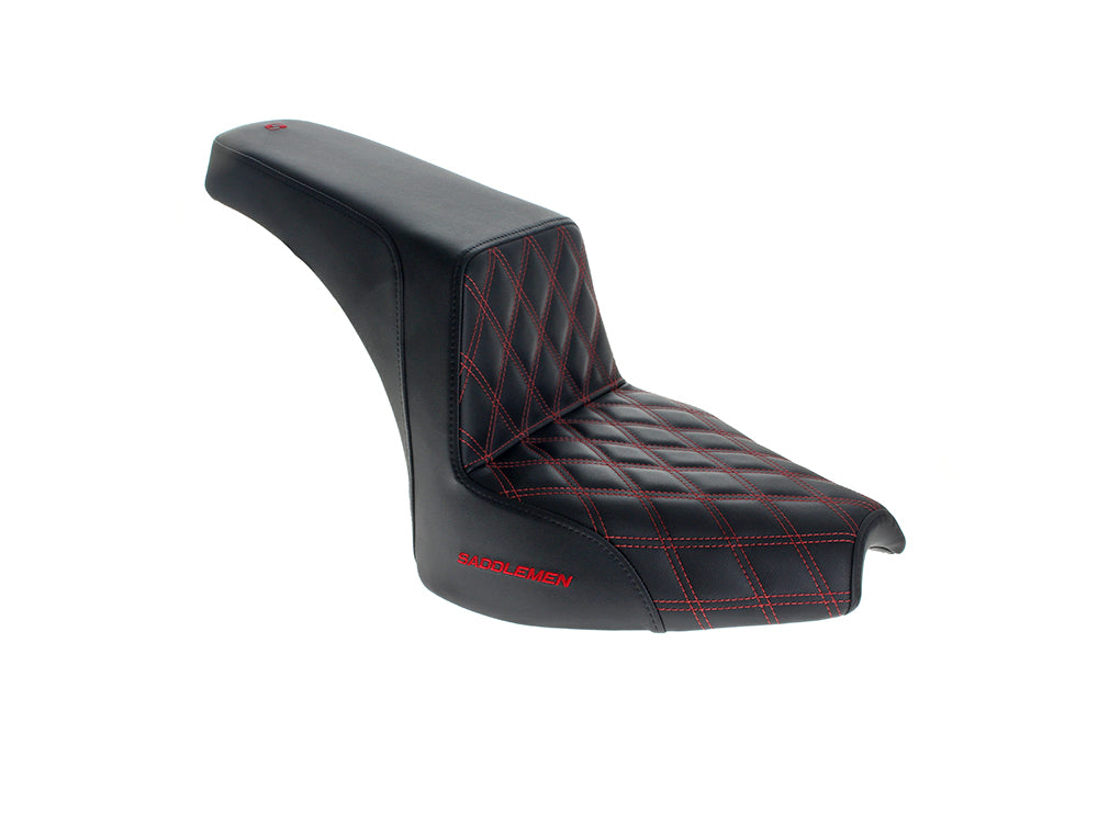 Saddlemen SAD-823-07-172RD Step-Up LS Dual Seat w/Red Double Diamond Lattice Stitch for CVO Touring 23-Up/Street Glide/Road Glide 24-Up