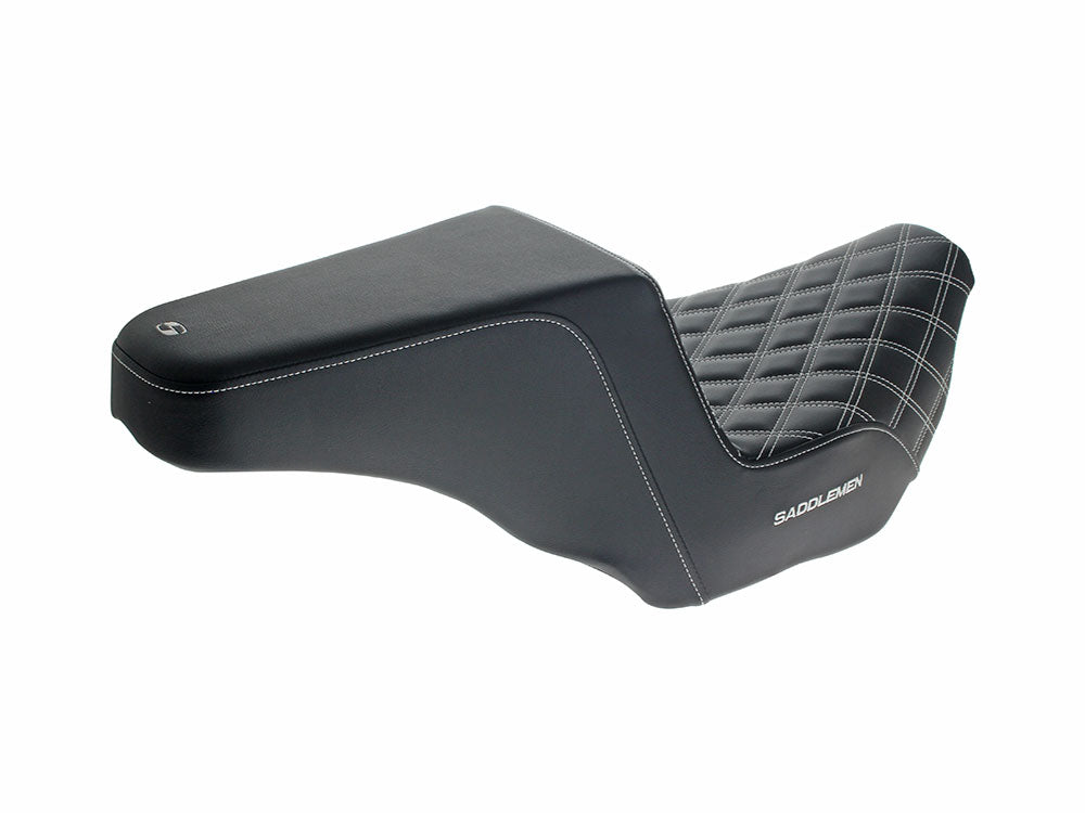 Saddlemen SAD-823-07-172WH Step-Up LS Dual Seat w/White Double Diamond Lattice Stitch for CVO Touring 23-Up/Street Glide/Road Glide 24-Up
