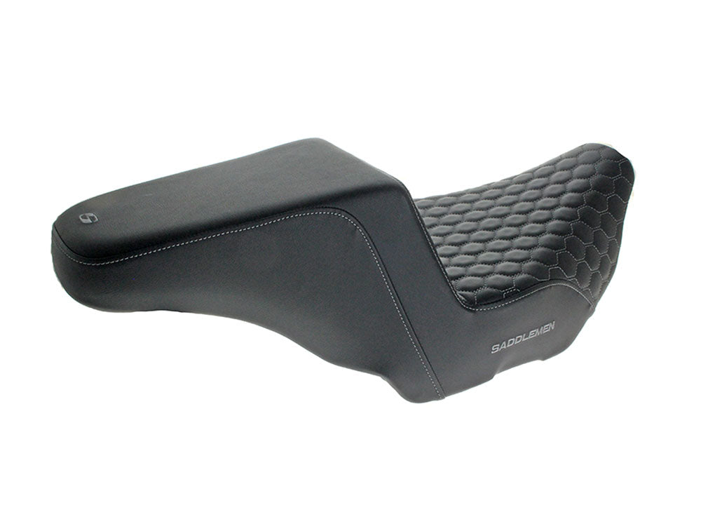 Saddlemen SAD-823-07-17702 Step-Up HC Dual Seat w/Grey Honeycomb Stitch for CVO Touring 23-Up/Street Glide/Road Glide 24-Up