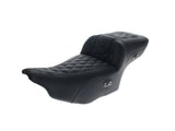 Saddlemen SAD-823-07-182C0 Roadsofa LS Heated Dual Seat w/Backrest & Black Double Diamond Lattice Stitch for Harley-Davidson CVO Touring 23-Up/Street Glide/Road Glide 24-Up/Touring 25-Up