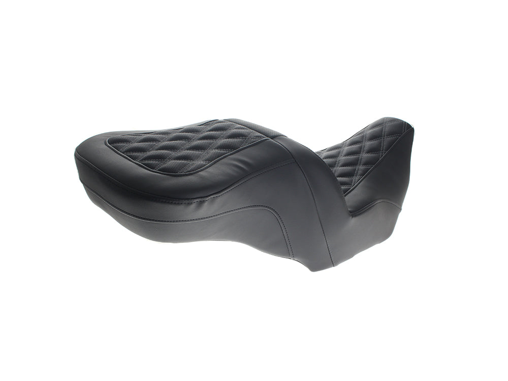 Saddlemen SAD-823-07-182GRE Roadsofa LS Dual Seat w/Grey Double Diamond Lattice Stitch for CVO Touring 23-Up/Street Glide/Road Glide 24-Up