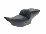 Saddlemen SAD-823-07-184C0 Extended Roadsofa LS Heated Dual Seat w/Backrest & Black Double Diamond Lattice Stitch for Harley-Davidson CVO Touring 23-Up/Street Glide/Road Glide 24-Up/Touring 25-Up